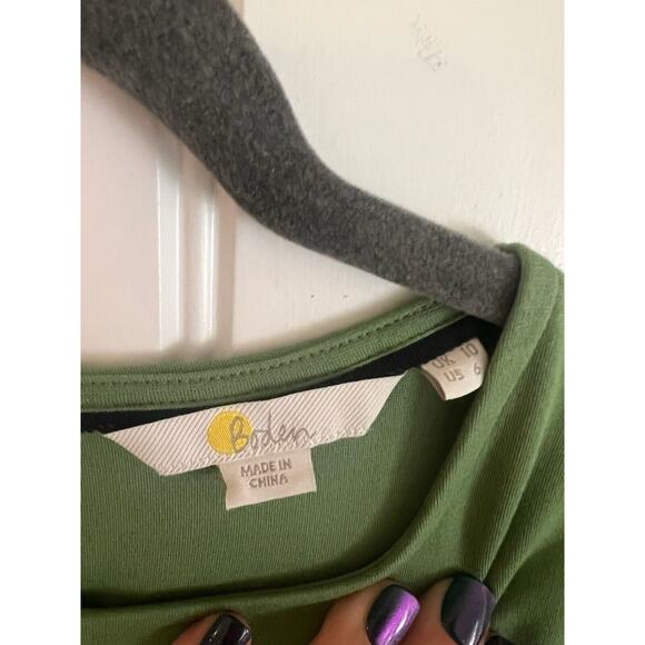 Boden Ponte Green Dress Has Pockets Button Closure Size 6 - Picture 6 of 6